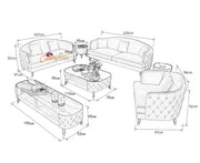 Sofa Set | 3+2+1 Seater Sofa Comfort & Durability (Black, White, Brown, Green, Cream, Cherry, Red, Blue, Grey & Caramel) CF-016